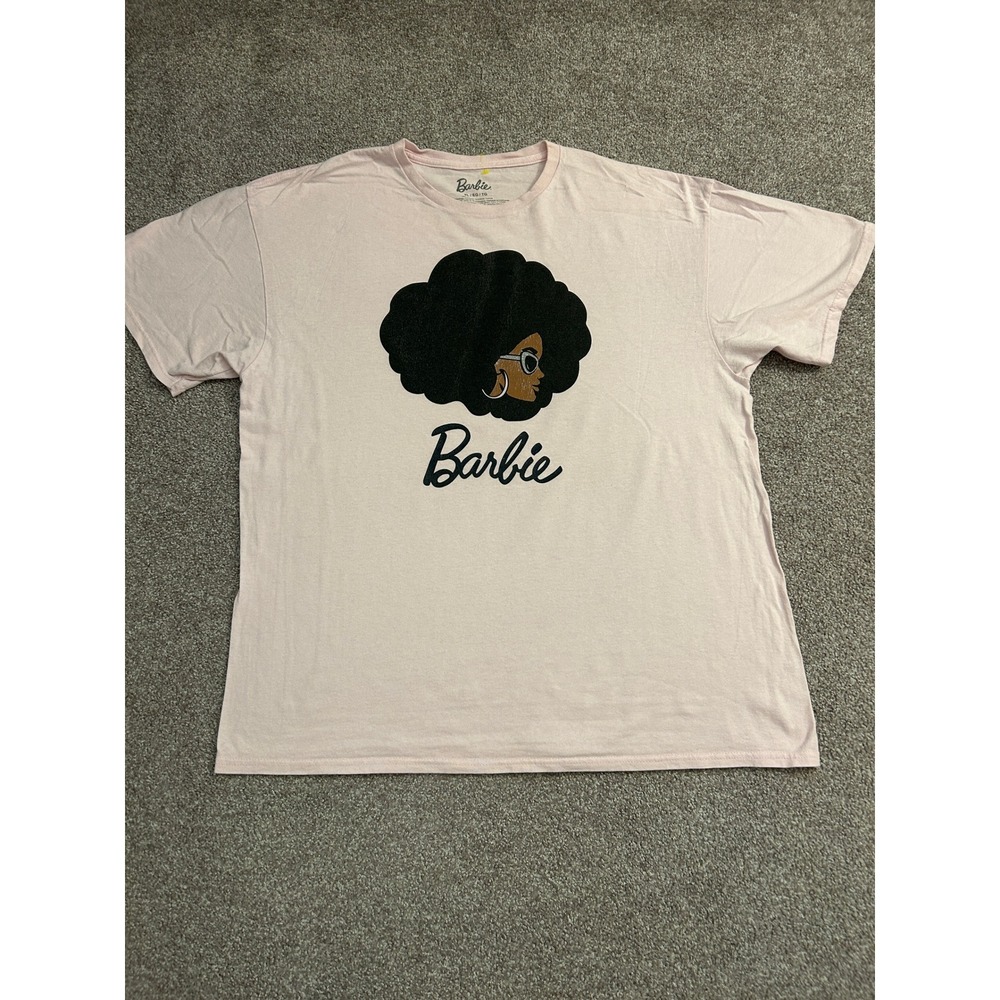 Barbie Graphic T-Shirt Womens XL Pink Excellent Afro Sunglasses Short Sleeve Tee
